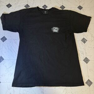 Vans Spider Web Graphic T Shirt Mens Medium Black Palm Tree Back Print